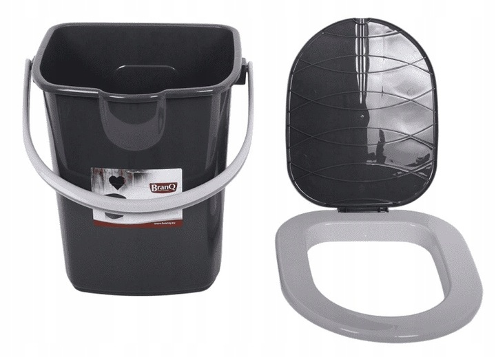 TOALETA TURYSTYCZNA PRZENOŚNA 22L WIADRO WC KIBEL Z DESKĄ UCHWYT + WORKI