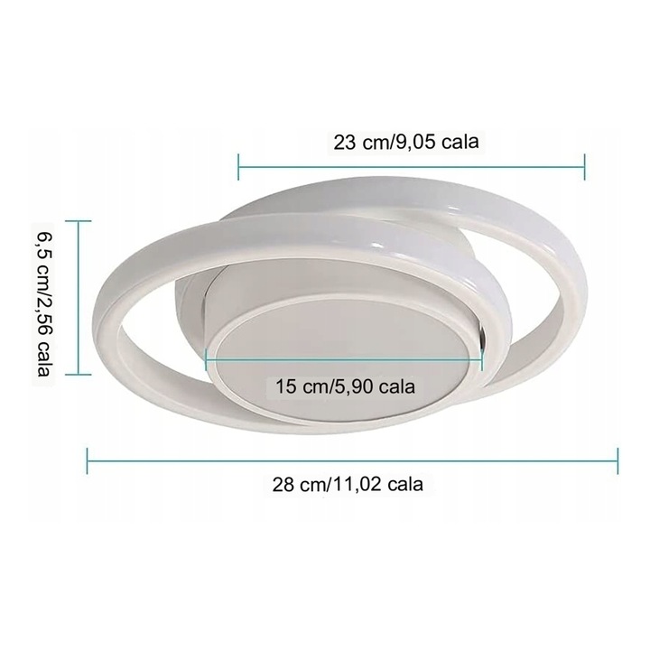 LAMPA SUFITOWA PLAFON LED OKRĄGŁY BIAŁY NOWOCZESNY DO SALONU 32W 6500K