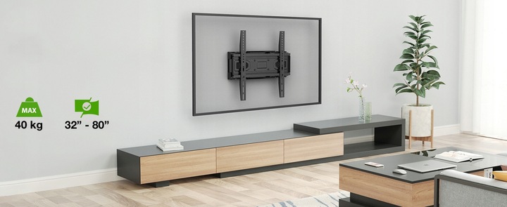 Certyfikowany Solidny Obrotowy Uchwyt do Telewizora Wieszak TV 32"-80" VESA