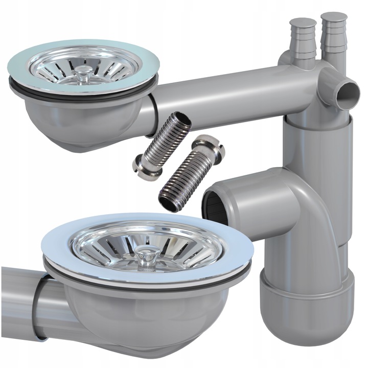 Syfon Zlewu Jednokomorowego Zlewozmywakowy Oszczędzający Miejsce Zmywarki