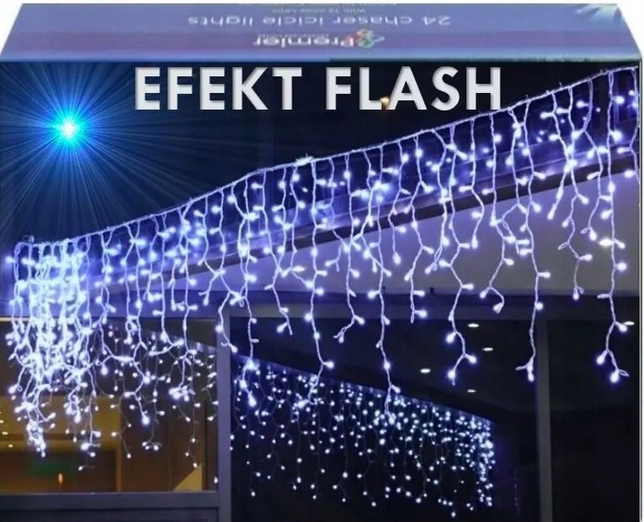 SOPLE FLASH 500 LED ZEWNĘTRZNE BIAŁE ZIMNE CHOINKOWE lampki z Flashem