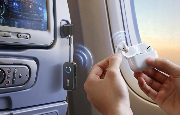 UGREEN Nadajnik Odbiornik Bluetooth BT 5.3 Mini Jack 3.5mm 300mAh +