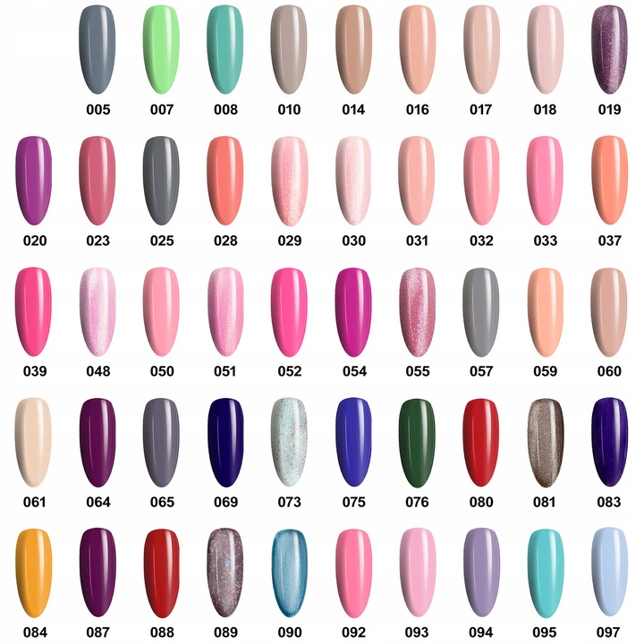 10x Lakier Hybrydowy NTN 5g Pastele Brokaty Drobinki Wybór Kolorów