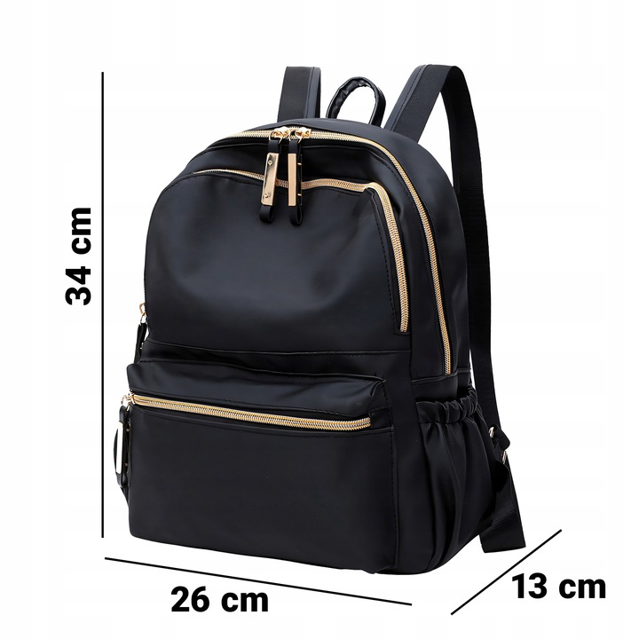 PLECAK DAMSKI MIEJSKI CZARNY POJEMNY DAMSKA TORBA NA RAMIĘ DO PRACY SZKOŁY