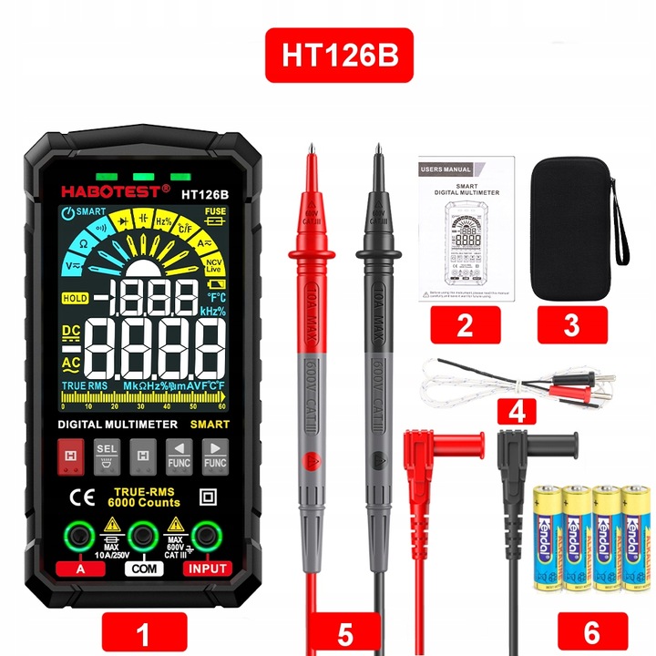 CYFROWY MULTIMETR UNIWERSALNY CZYTELNY EKRAN NCV RMS LIVE TEST LATARKA LED