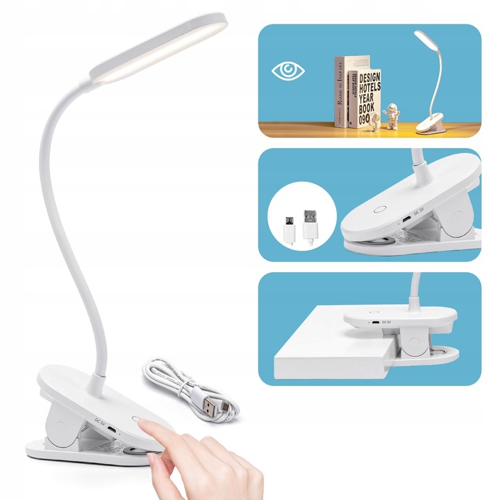 Bezprzewodowa lampka LED nocna na klips Aigostar