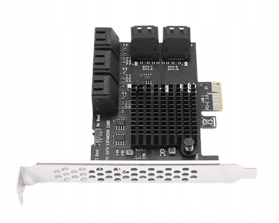 Kontroler Konwerter Adapter Karta Rozszerzeń PCI-E 1X Na 10X SATA 3
