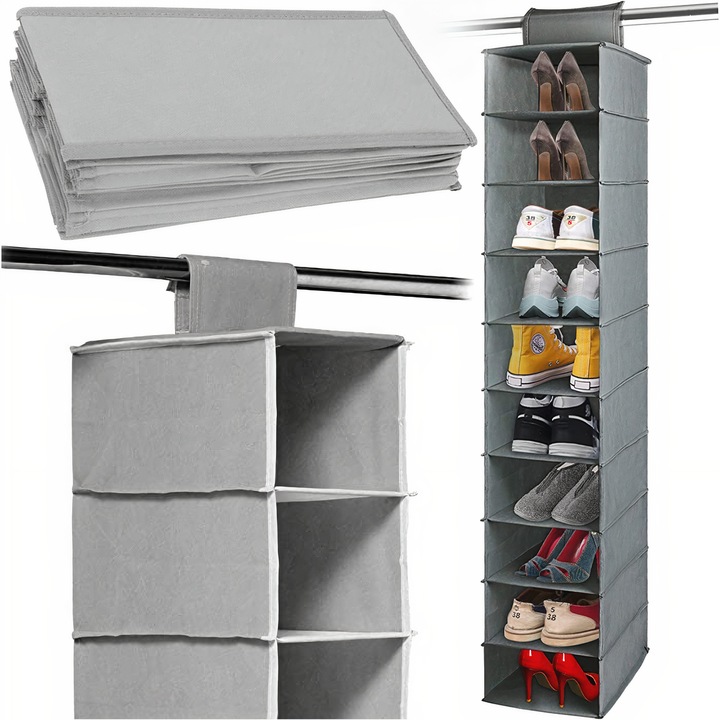 ORGANIZER WISZĄCY DO SZAFY WIESZAK 10 PÓŁEK REGAŁ