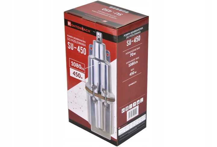 POMPA GŁĘBINOWA MEMBRANOWA GÓRNOSSĄCA DO WODY STUDNI ZANURZENIOWA RUSKA 450