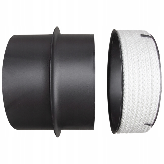 PRZEJŚCIE REDUKCJA NA KOMIN ceramiczny FI 180/200 CZARNA BLACHA 2 MM SZNUR