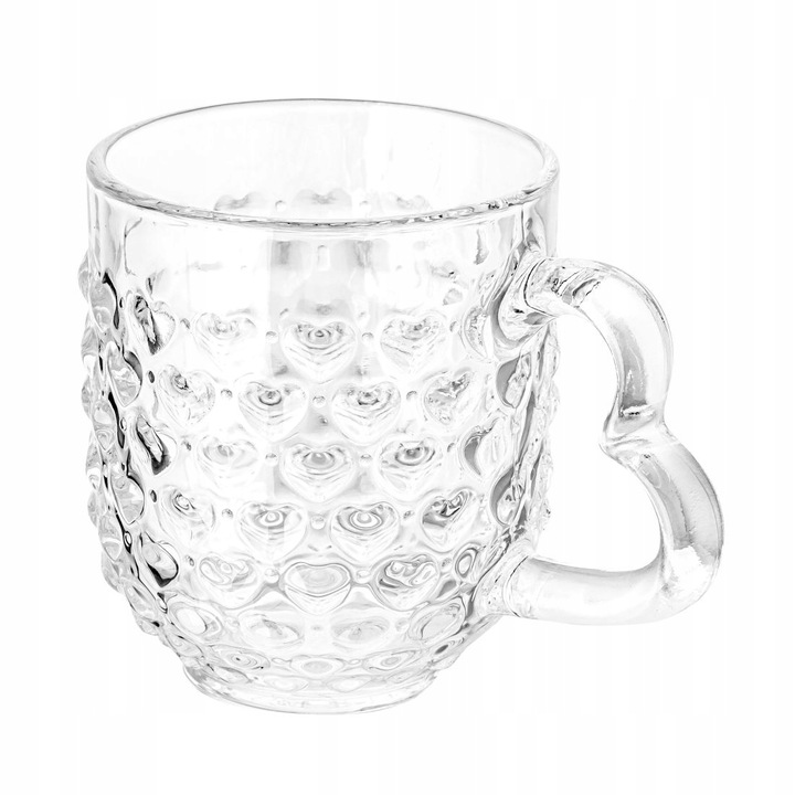 Zestaw kubków Serduszka Szklanki z uchem do kawy Altom Design 310 ml 6 szt