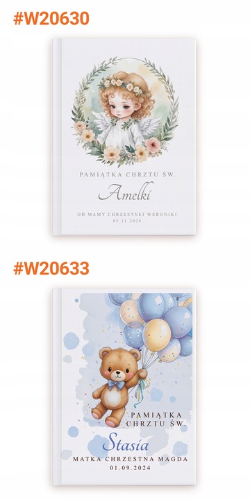 Biblia dla dzieci Prezent Chrzest Pamiątka Chrztu Komunii Nadruk na Okładce