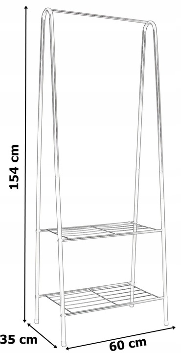 STOJAK WIESZAK STOJĄCY SKANDYNAWSKI BIAŁY GARDEROBA NA UBRANIA BUTY