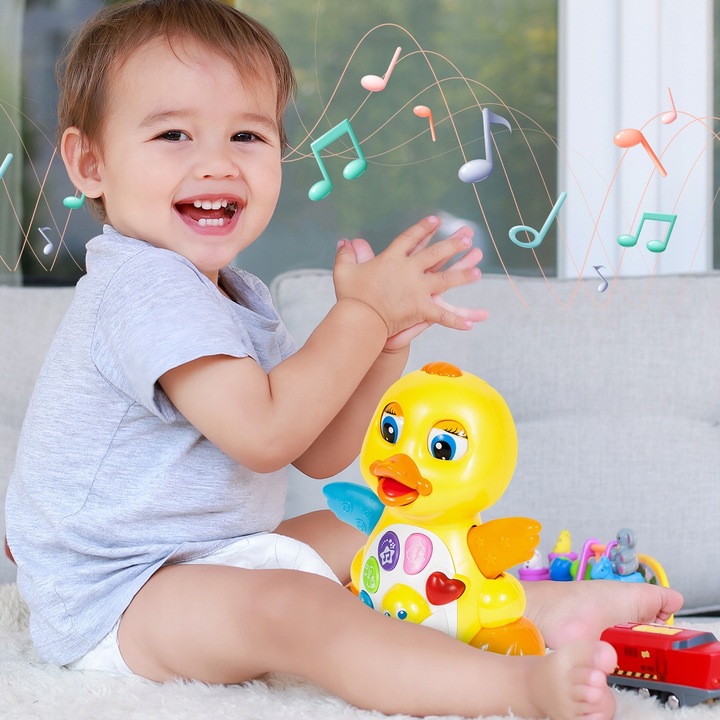 INTERAKTYWNA KACZUSZKA KACZKA GRA JEŹDZI MACHA SKRZYDEŁKAMI SERCE KWACZE