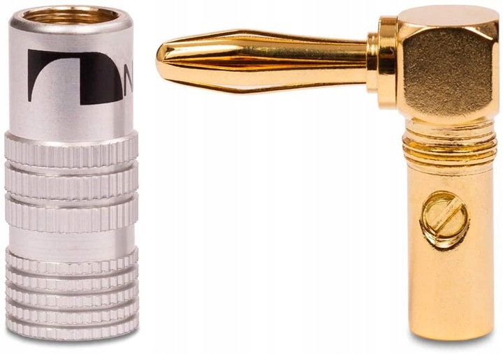 NAKAMICHI Wtyk głośnikowy bananowy kątowy HQ 4 szt