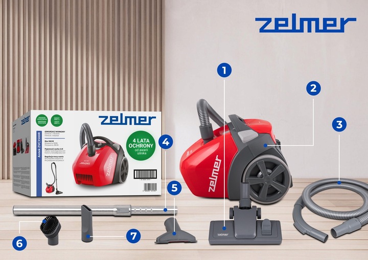 ODKURZACZ WORKOWY ZELMER ANTEK TRADYCYJNY Z FILTREM HEPA +KOŃCÓWKI ECO