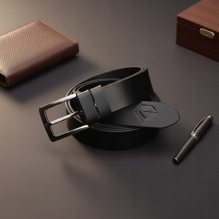 PASEK Męski Skórzany do SPODNI DŁUGI 135cm Czarny Skóra Naturalna