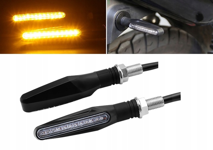 4x KIERUNKOWSKAZY 12 LED MOTOCYKL QUAD MIGACZ KIERUNKI DYNAMICZNE PŁYWAJĄCE
