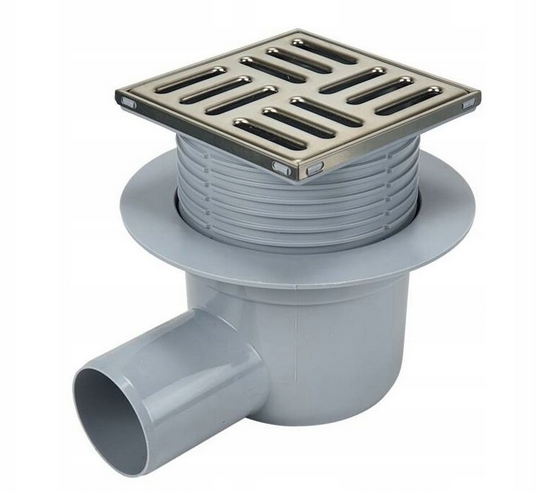 KRATKA ŚCIEKOWA BOCZNA FI 50 MM NIERDZEWNA REGULOWANA RUSZT 100X100 MM