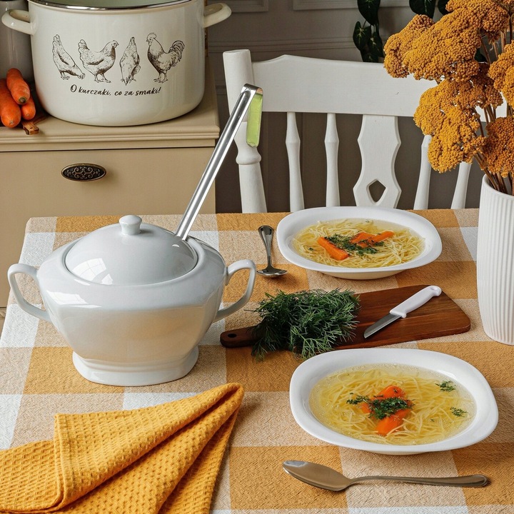 WAZA do ZUPY ROSOŁU biała waza do barszczu 2,5L ZASTAWA STOŁOWA Tadar