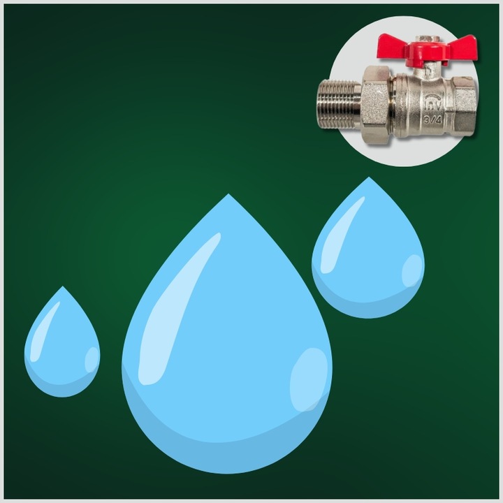 ZAWÓR KUREK KULOWY GW 3/4'' CALA DN20 ZE ŚRUBUNKIEM I DŁAWICĄ MOTYLEK