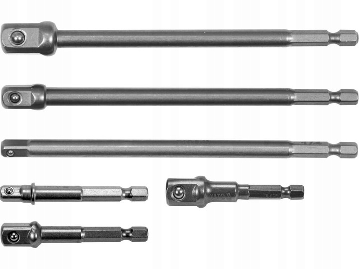 YATO ADAPTER DO NASADEK HEX REDUKCJE 1/4 3/8 1/2" 6 SZTUK STAL CrV