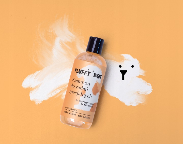 SZAMPON dla psów do zadań SPECJALNYCH FluffyPet 300ml HIPOALERGICZNY WEGAN