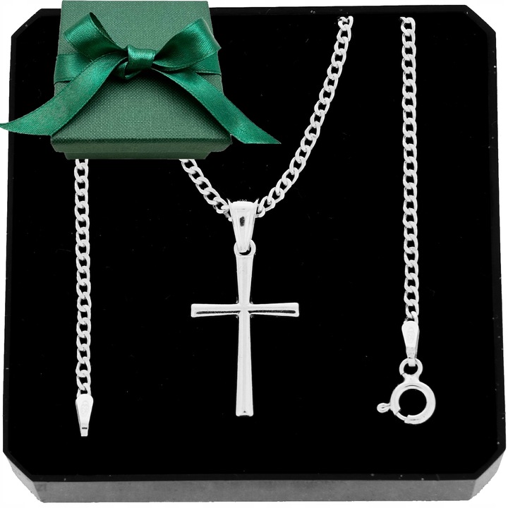 SREBRNY ŁAŃCUSZEK PANCERKA I KRZYŻYK ZESTAW IDEALNY NA PREZENT