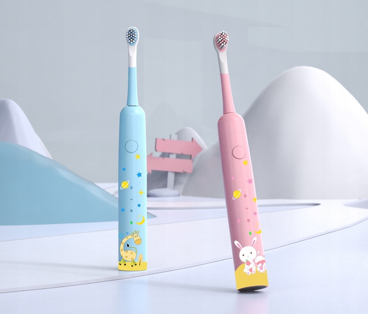 SZCZOTECZKA SONICZNA DLA DZIECI ELEKTRYCZNA DO ZĘBÓW PREMIUM BŁĘKIT HEELLY