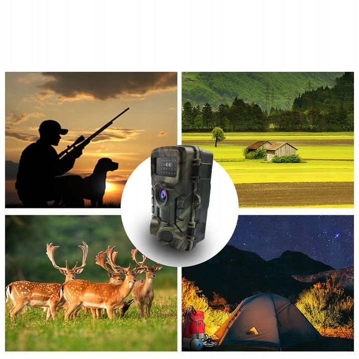 Kamera Leśna Fotopułapka Myśliwska Ip66 Czujnik Ruchu IR Tryb Nocny