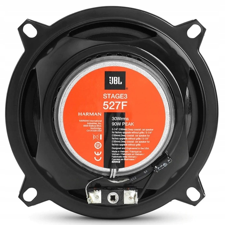 Głośniki samochodowe JBL Stage3 527F 130 mm 200W 3 Ohm 2-drożne
