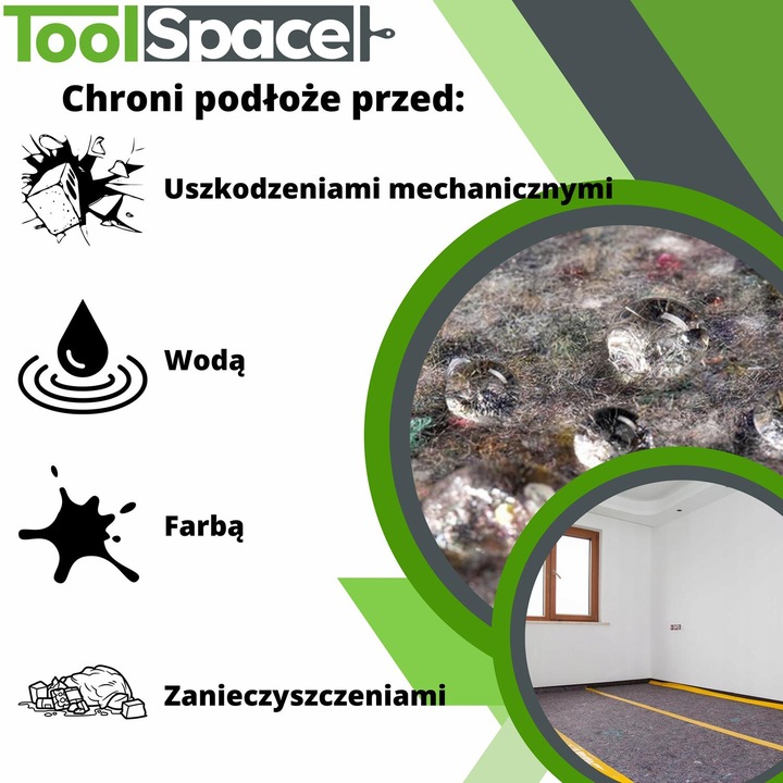 MATA MALARSKA FILC Z FOLIĄ 1x10mb 10m2 gr.220g/m2