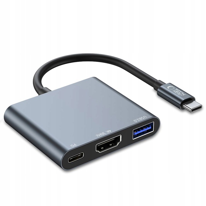 ADAPTER HUB HDMI 4K THUNDERBOLT 3 TYPE-C 100W DO MACBOOK PRO AIR M1 M2 M3