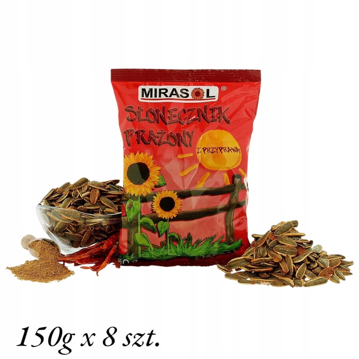 SŁONECZNIK PRAŻONY 150g Z PRZYPRAWĄ MIRASOL DUŻE ZIARNO