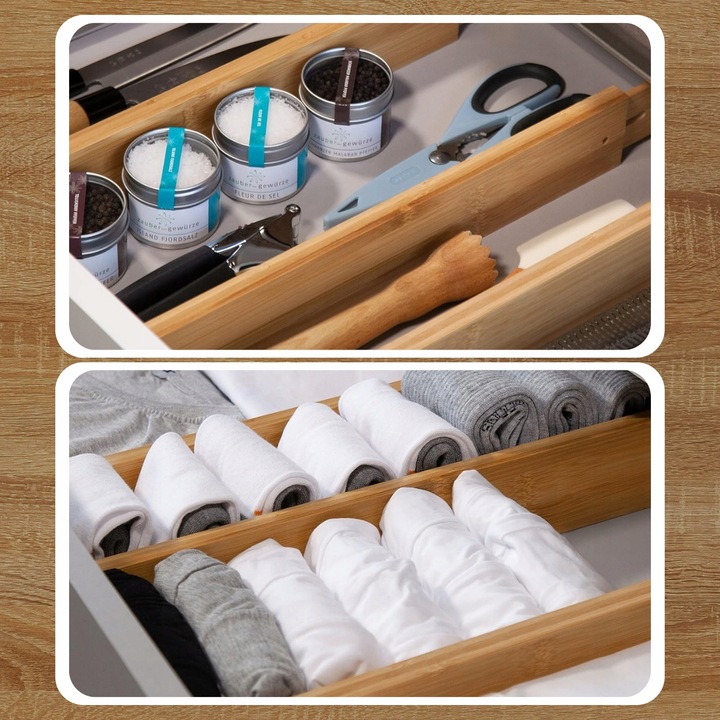 4x ORGANIZER WKŁAD DO SZUFLADY SZUFLAD SZAFY PRZEGRÓDKA SEPARATOR PODZIAŁKA