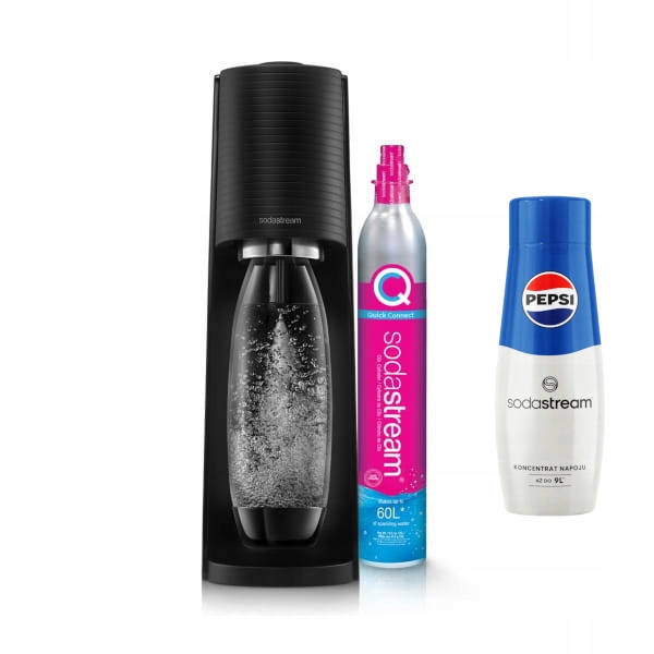 saturator SodaStream Terra czarna 2 butelki koncentrat + syrop Pepsi