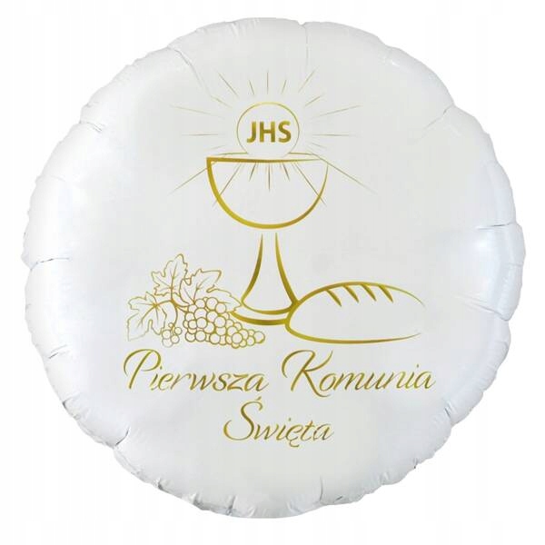 Balony na komunię dekoracje komunijne białe złote baner duży zestaw ozdoby