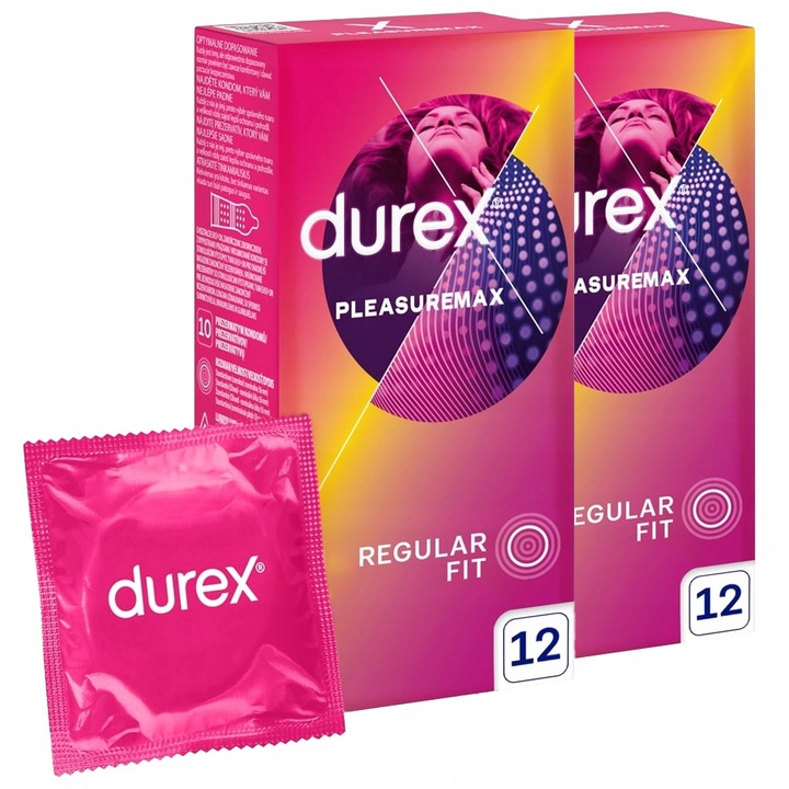 Zestaw prezerwatywy Durex PLEASUREMAX z wypustkami prążkowane 24 szt.