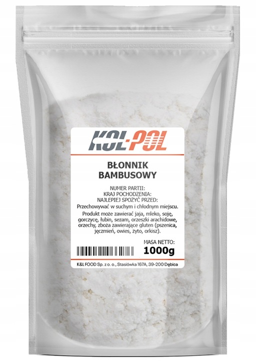 MĄKA BAMBUSOWA 1kg Błonnik bambusowy naturalny dieta keto jakość Kol-Pol