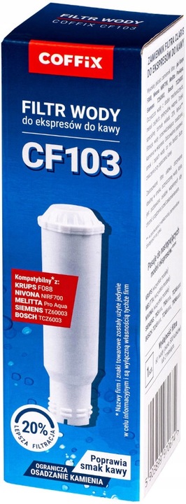 Filtry Wody Do Ekspresu Melitta Nivona Krups Bosch 4 Sztuki CF103