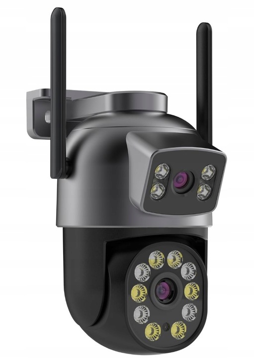 KAMERA ZEWNĘTRZNA OBROTOWA PODWÓJNA IP WiFi HD 5X ZOOM SMART DETEKCJA ALARM