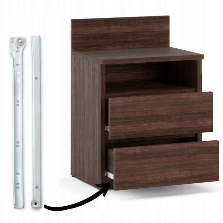 Szafka Nocna Stolik Nocny Wenge 40CM 2S Skrzynia Nakastlik Do Sypialni