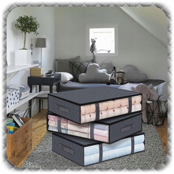 2x ORGANIZER NA POŚCIEL KOŁDRĘ POKROWIEC POJEMNIK Ubrania Pod Łóżko