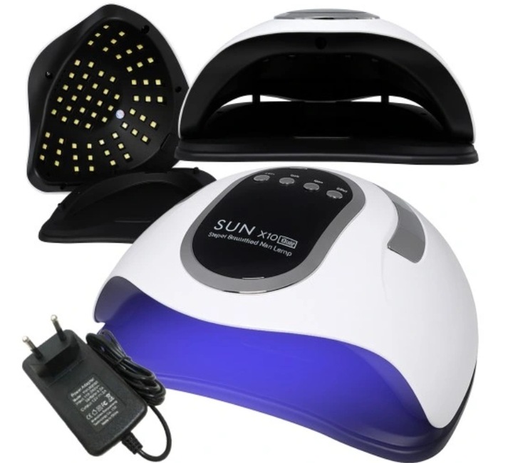 Mocna Lampa Do Paznokci Hybryd Żeli UV LED Sun x10 Max LCD Z Rączką