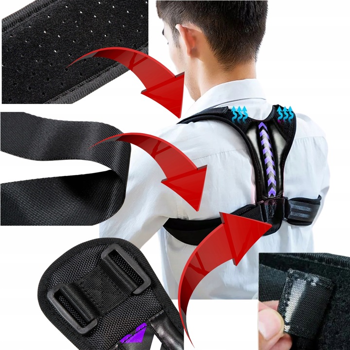 PAJĄCZEK NA PROSTE PLECY KOREKTOR WAD POSTAWY PROFESJONALNY GEARZ ROZMIAR M