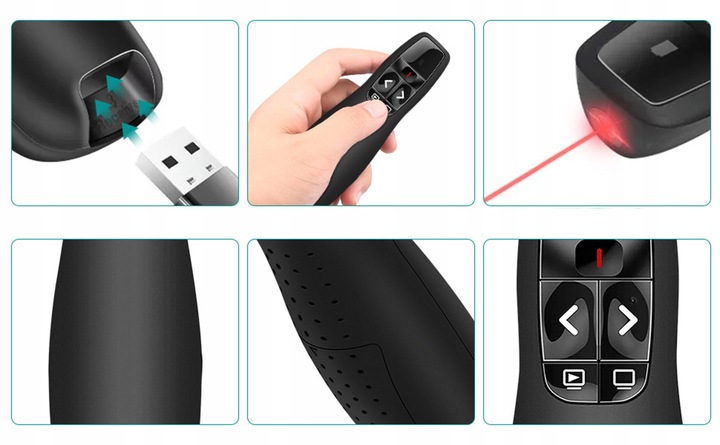 WSKAŹNIK PREZENTER LASEROWY PILOT BEZPRZEWODOWY DO PREZENTACJI LASER USB