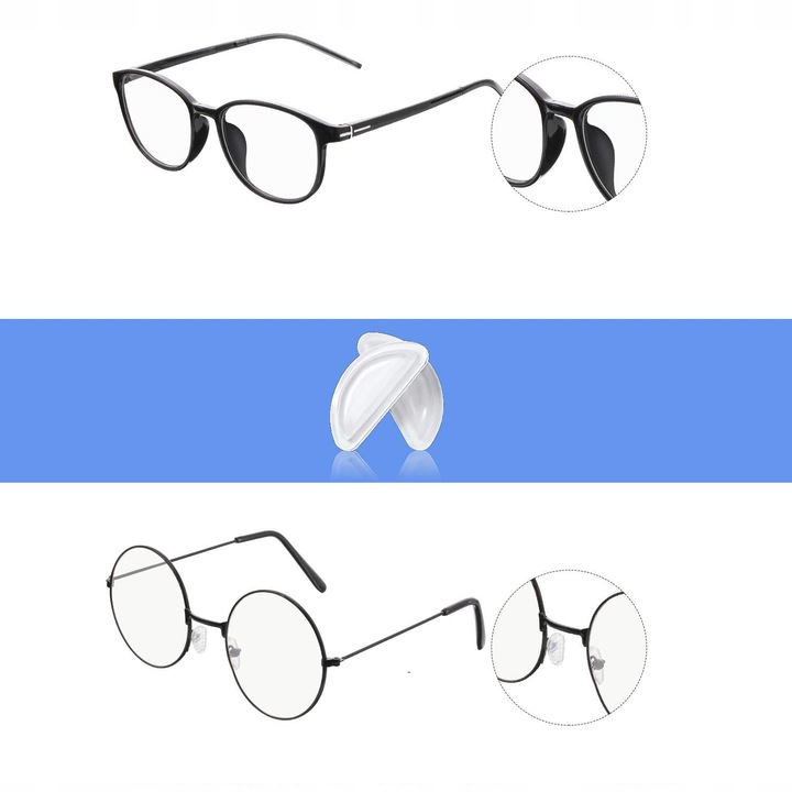 32 PAR NOSKÓW PRZYKLEJANYCH PRZEZROCZYSTYCH DO OKULARÓW 64 NOSKÓW SILIKON