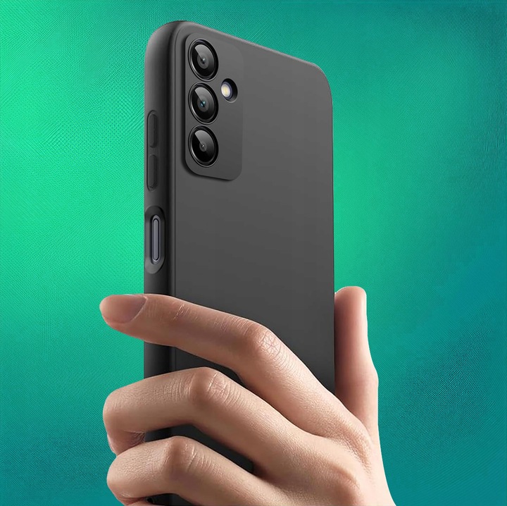 ZESTAW Etui do Samsung A05s Matowe Czarne Silikon Slim + 3 SZTUKI SZKŁO