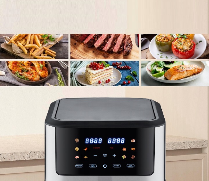 Beztłuszczowa Frytkownica FOKSIER K11 AirFryer XXL 8L 12w1 1800W + PRZEPISY