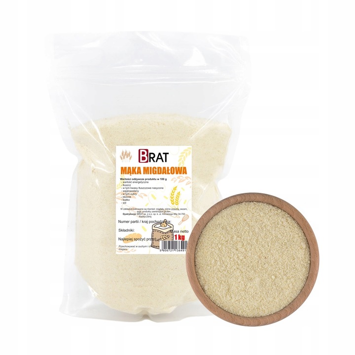 MĄKA MIGDAŁOWA 1kg Mielone migdały blanszowane naturalna